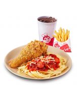 1 Mì Ý Jolly vừa + 1 Gà Giòn Vui Vẻ + 1 Khoai tây chiên vừa + 1 Nước ngọt